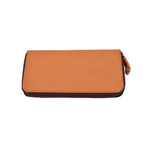 Greenies&Co Checkbook vegetable tanned leather long wallet Color Camel