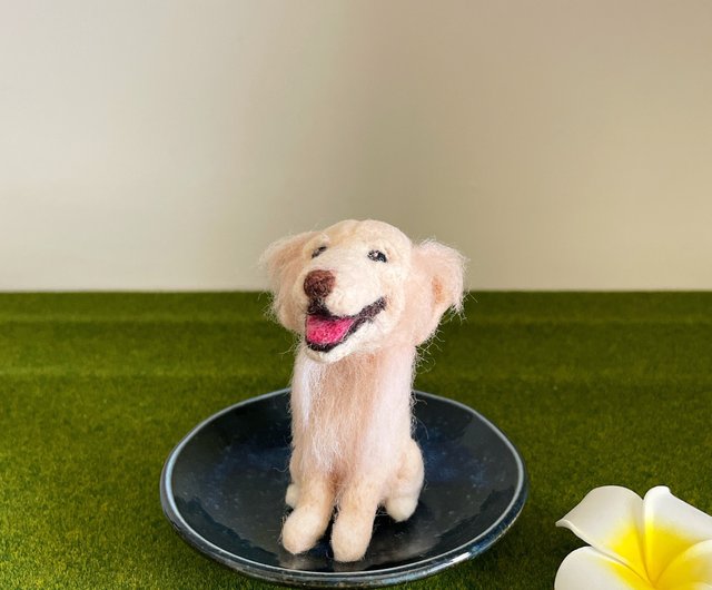 【羊毛フェルト ゴールデンレトリバー 犬 】 ドールハウス ミニチュア 1/6 羊毛フェルト ゴールデンレトリバー 犬 】 ドールハウス