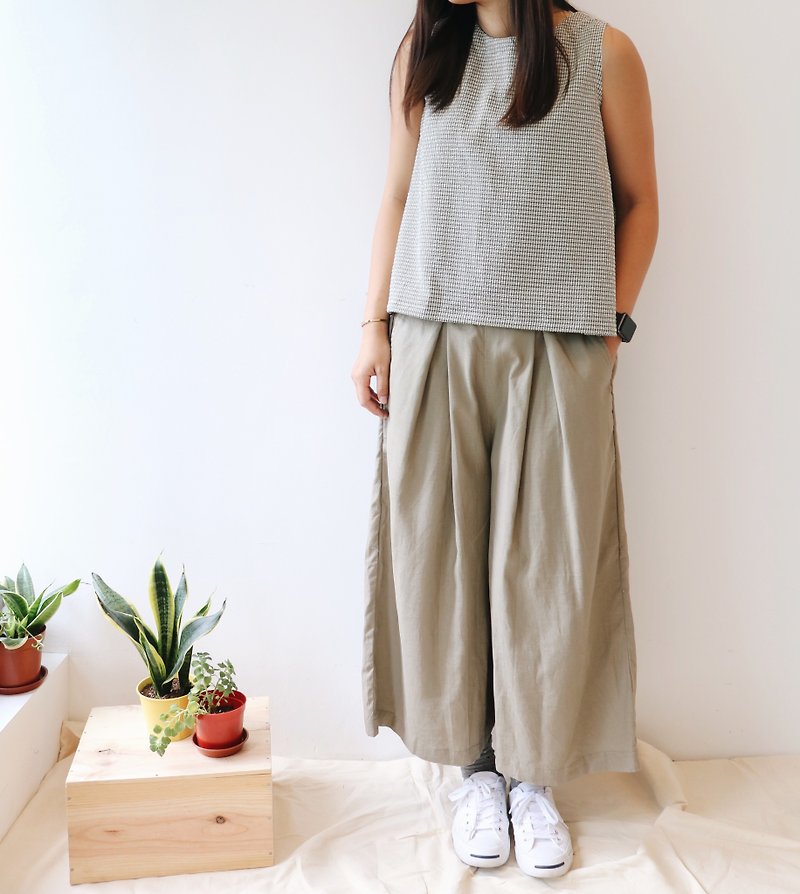 cotton and linen pants - Skirts - Cotton & Hemp Khaki