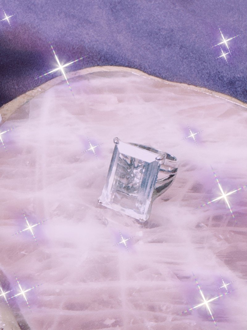 Star shine ring 古典奢華版 - 戒指 - 純銀 透明