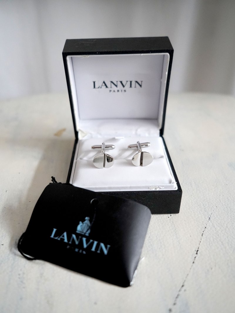 Brand new LANVIN sterling silver horseshoe men's shirt cuff buttons shirt dress cufflinks French luxury brand - Cuff Links - Other Man-Made Fibers Silver