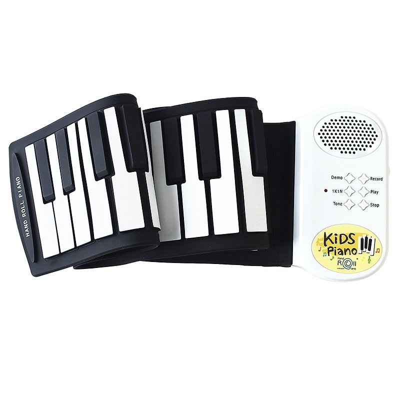 Hand Roll Piano 49-Key Hand Roll Piano (Mini Electronic Organ/Contact Music/Elementary Entry Model) - Kids' Toys - Silicone White