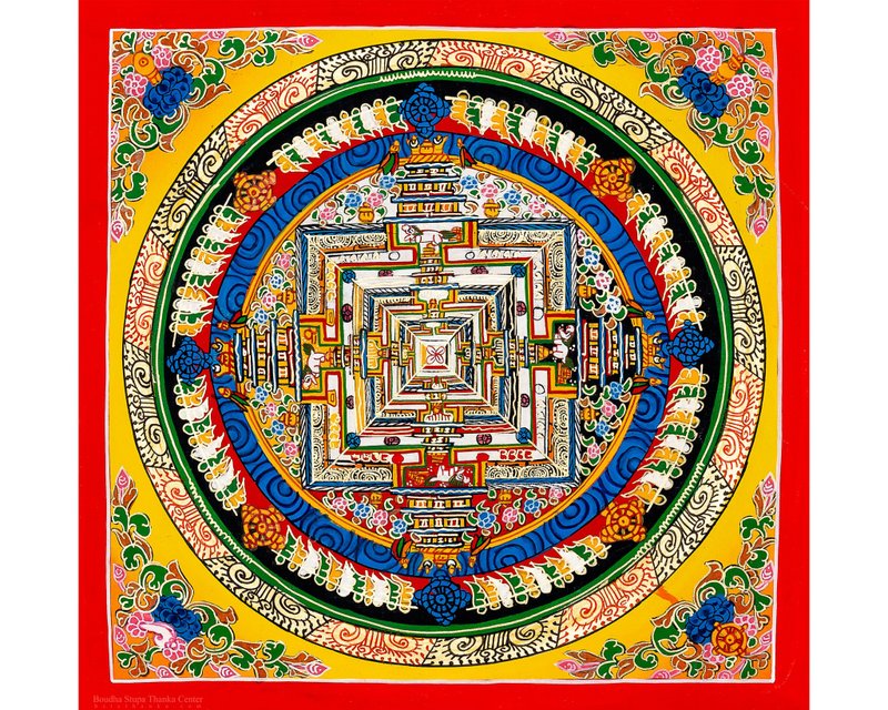 驚艷時輪曼陀羅——具有象徵意義 - 壁貼/牆壁裝飾 - 其他材質 多色
