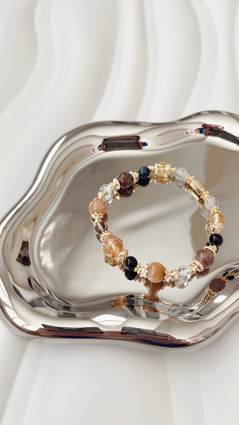 [Crystal Bracelet/Muxiang] Citrine Color Hair Crystal Tea Crystal Blue Tiger Eye White Crystal - สร้อยข้อมือ - คริสตัล 