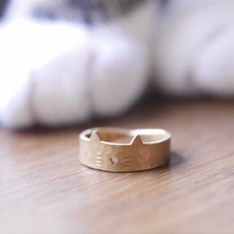 BRASS  ちびNEKO　kitten リング　　受注製作 - 戒指 - 銅/黃銅 金色