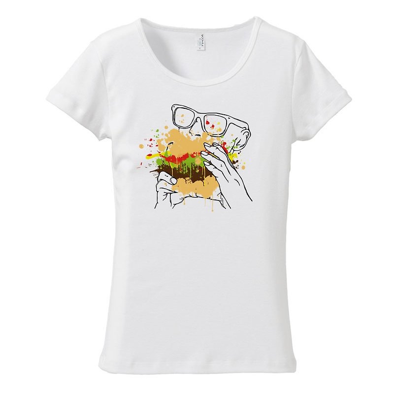 レディースTシャツ / appetite - 女 T 恤 - 棉．麻 白色