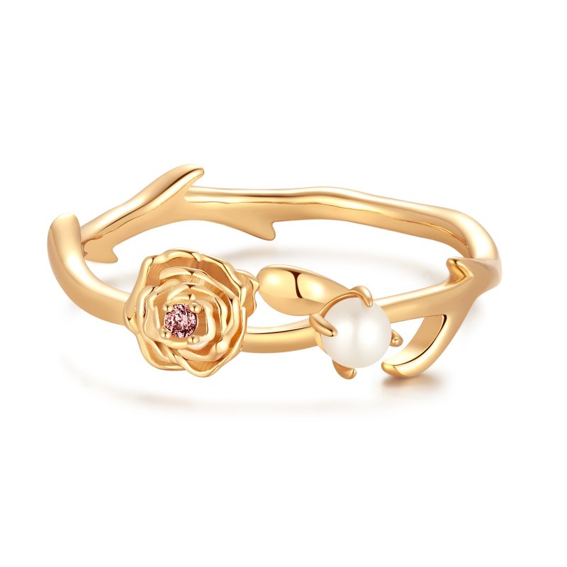 Freshwater Pearl Gold/Silver Ring - Carnation - General Rings - Sterling Silver Gold