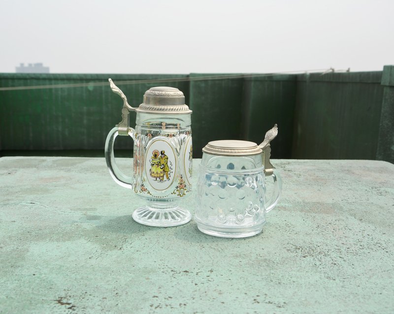 東西德分裂時期 玻璃大啤酒杯 - 咖啡杯/馬克杯 - 玻璃 白色