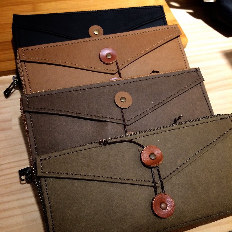 手紙台湾/緑の防水紙の財布（洗浄クラフト紙革） - 財布 - 紙 ブラウン