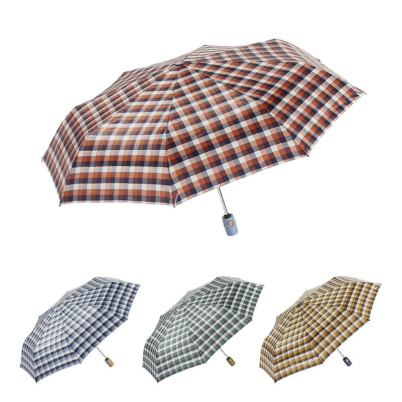 【Ezpeleta】10449 Scotch Pattern Anti-UV Automatic Folding Umbrella - Umbrellas & Rain Gear - Other Materials 