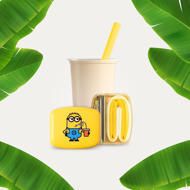 [Buy 1 Get 1 Free] SUBA BOX 6-in-1 Eco-friendly Straw Carrying Box - Little Soldier (2 Into) - Reusable Straws - Eco-Friendly Materials Yellow