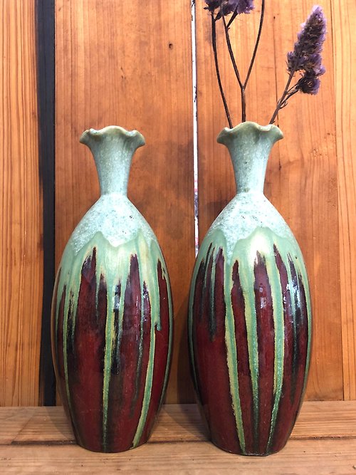 八塗文創 自然流動特殊釉色系列 古典瓷器 花瓶擺件 花器工藝品