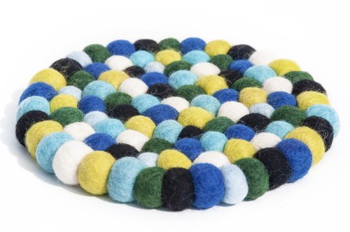 Camping props picnic mat wool felt rainbow potholder wool felt pot mat-blueberry green tea matcha