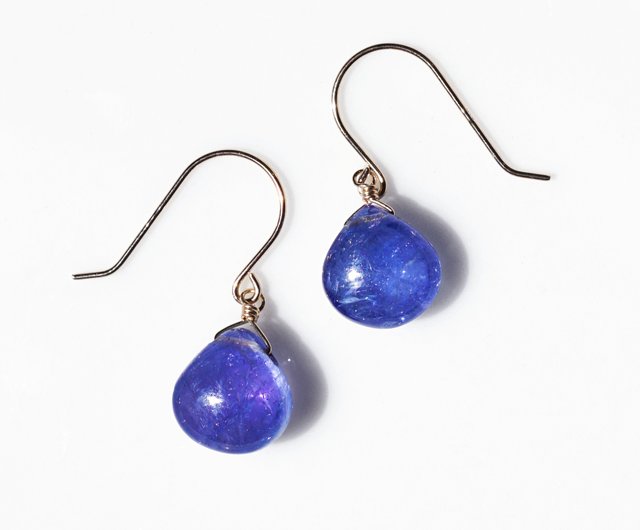 K10 Large Tanzanite Marron Cut Earrings Veronica - 設計館