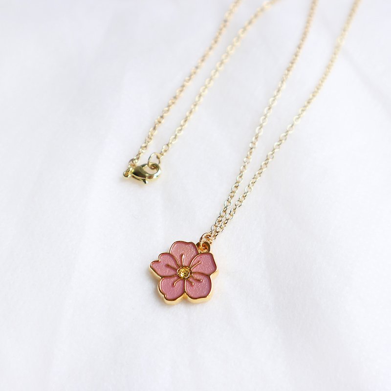 【Card Necklace】Taiwan Culture Color Style-Plum Blossom - สร้อยคอ - โลหะ สีกากี