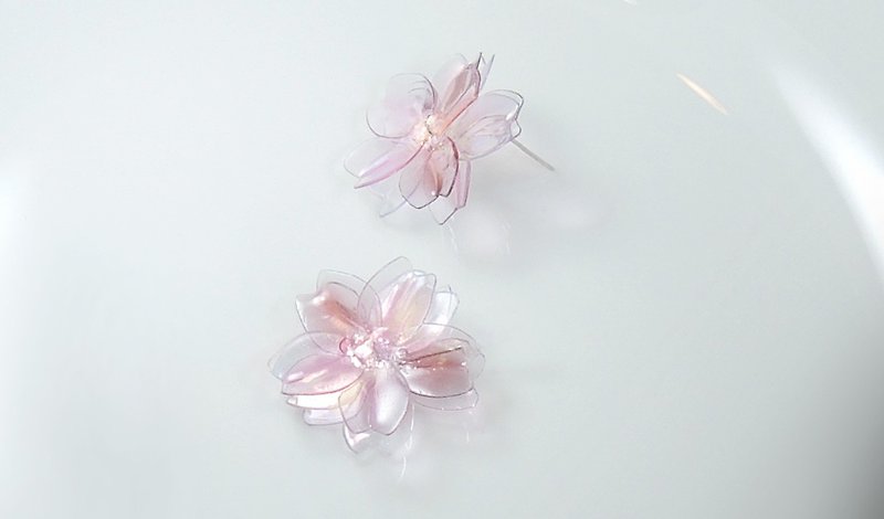 Cherry Blossom Series One/Auricular Needle/ Clip-On - ต่างหู - วัสดุอื่นๆ สึชมพู