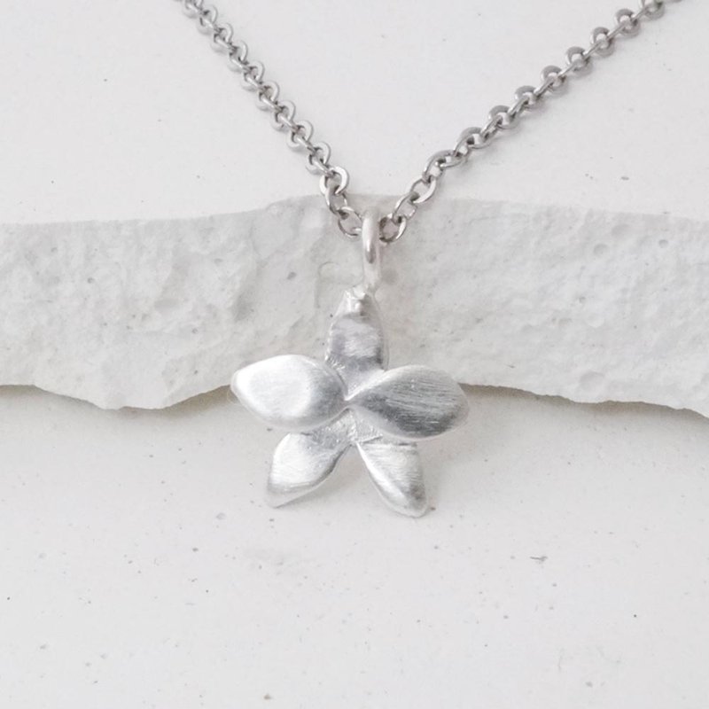 Phalaenopsis-handmade sterling silver necklace - สร้อยคอ - เงินแท้ 