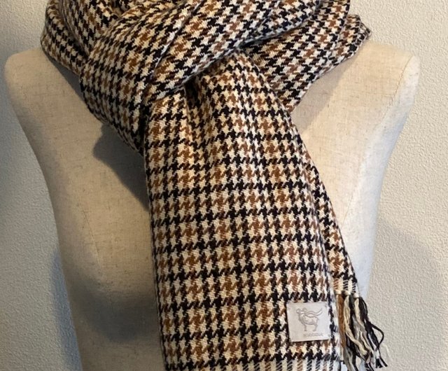 手織り カシミヤ千鳥格子チェック - ショップ NIMNIMDUAI