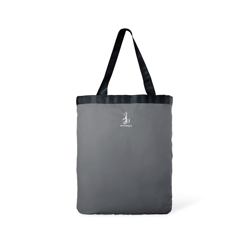 Toflip - Blue Canvas × Grey Polyester - Double Sided Totebag - Handbags & Totes - Polyester Gray