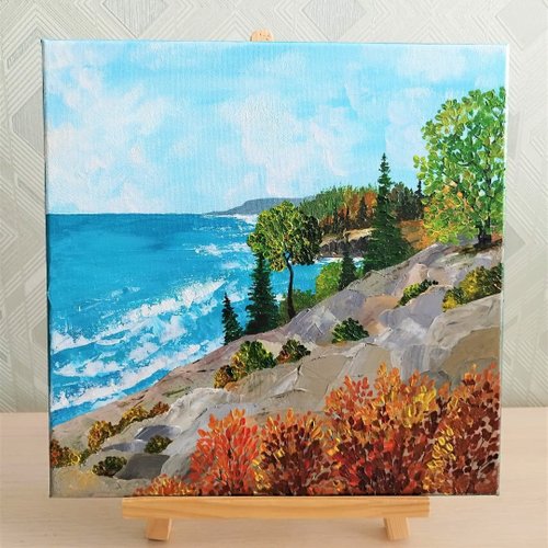 Artpainting Acadia National Park painting Ocean landscape living Room Wall Decoration Art 畫