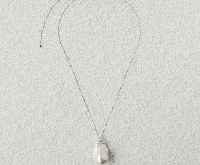 ダイヤモンド0.1ct バロックパールネックレス プラチナ - ショップ JEWELRY and PEARL FUKUDA ネックレス - Pinkoi