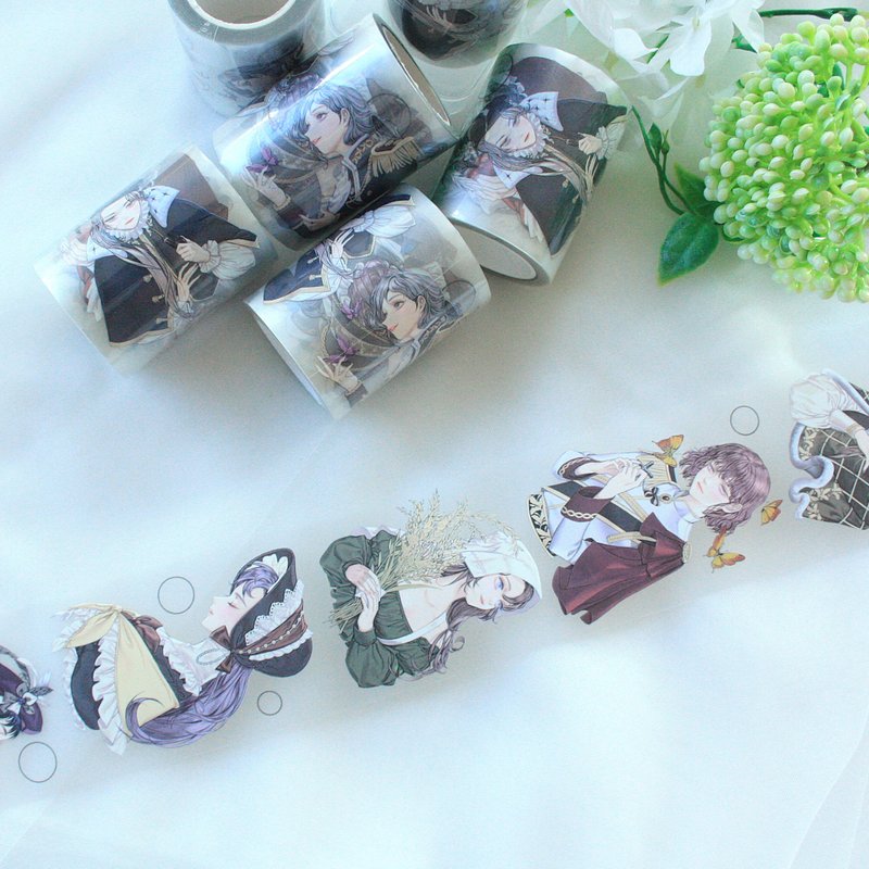 mogloo_Masking tape_Sensitive&Vintage girl_Mogloo tape v1_1pattern - 貼紙 - 塑膠 