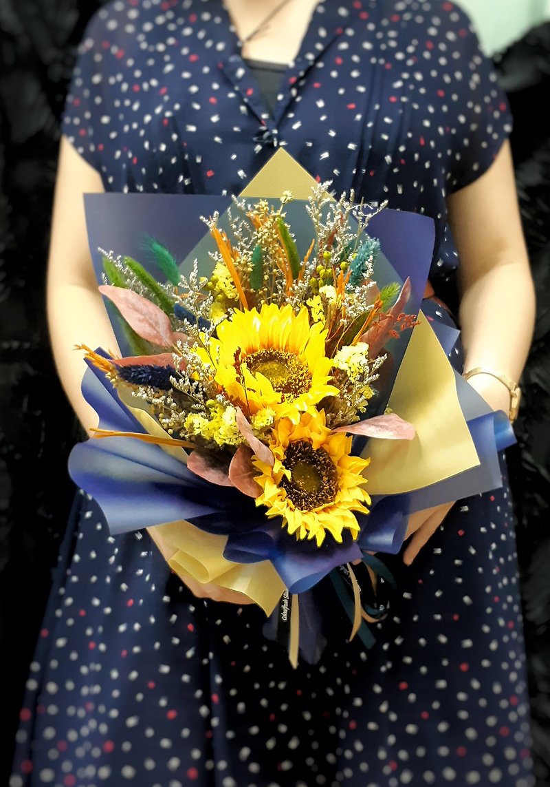 Sunflower Graduation Bouquet For Men Dried Flower Bouquet Silk Flower - Dried Flowers & Bouquets - Plants & Flowers Yellow