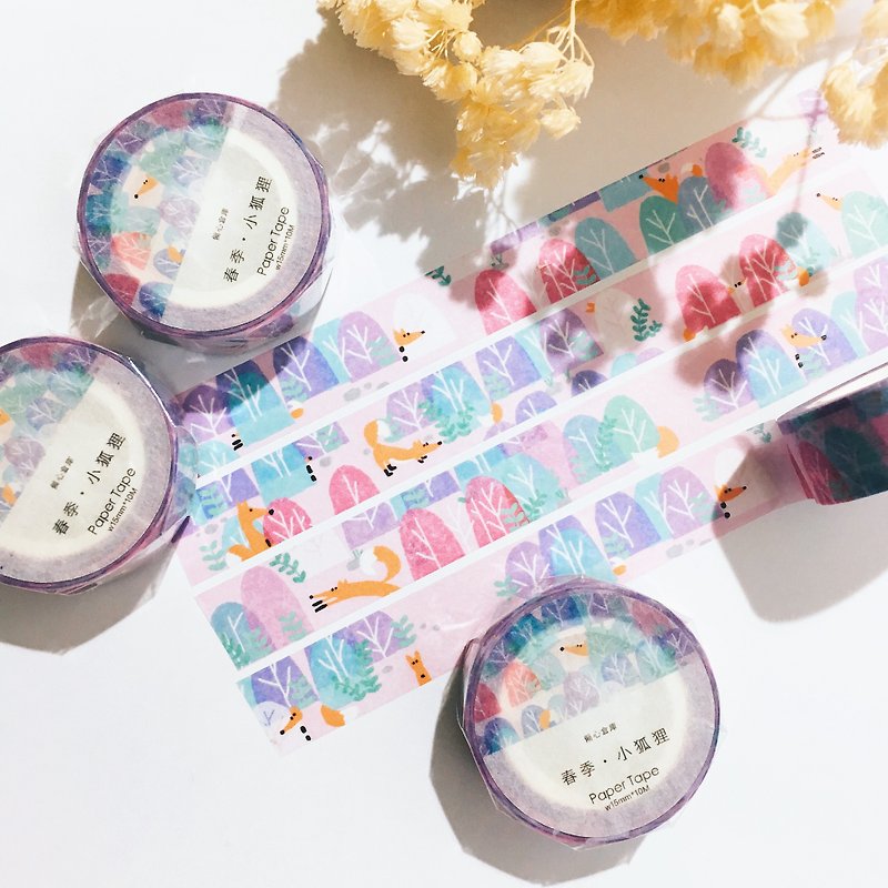 Spring and Forest Fox Paper Tape - Washi Tape - Paper Purple