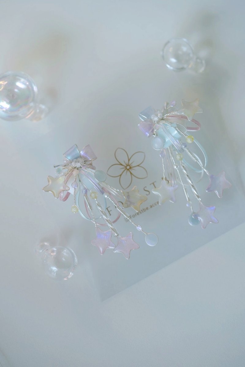 Fireworks Sparkling Star Earrings - ต่างหู - เรซิน 