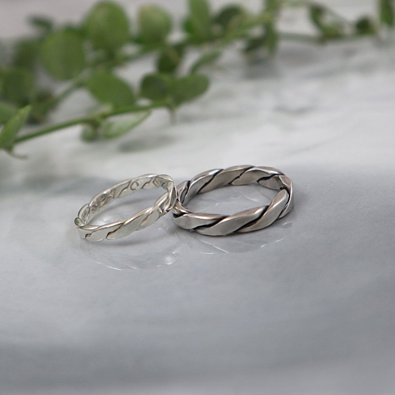 典雅麻花 / 經典款・金工銀戒・婚戒對戒・一人成班 - 金工/飾品 - 純銀 