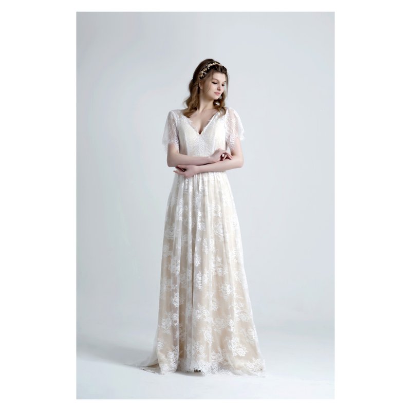 SAMPLE SALE DREAMLIKE 波希米亞蕾絲輕婚紗 - 禮服/小禮服 - 聚酯纖維 