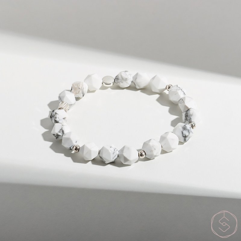 Shepherd | White Turquoise S925 Sterling Silver | Natural Men's Crystal Bracelet - Bracelets - Crystal White