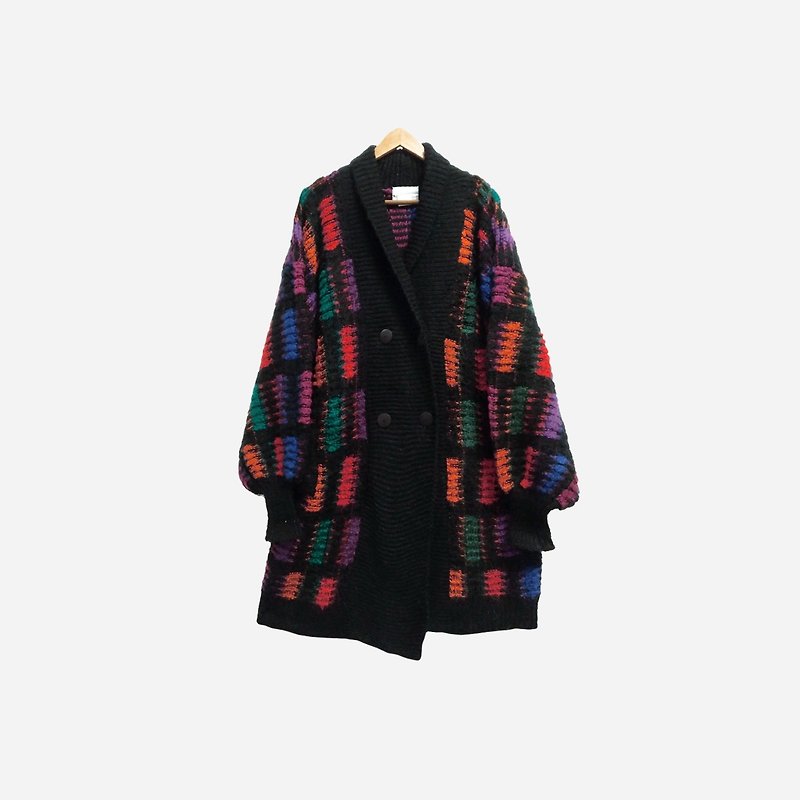Vintage colored line knit coat coat 273 - เสื้อแจ็คเก็ต - เส้นใยสังเคราะห์ หลากหลายสี