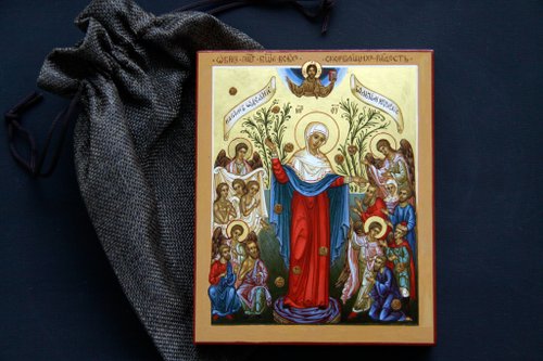 Orthodox small icons hand painted orthodox christian Icon of the Most Holy Theotokos Virgin Mary