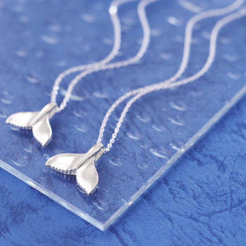 2コset) グロッシー 鯨のしっぽ ペア ネックレス シルバー925 - 項鍊 - 其他金屬 銀色