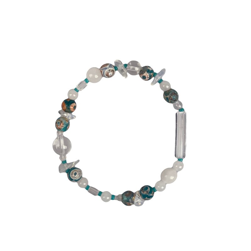 Blue Green Natural Stone Bracelet 025 - 手鍊/手環 - 寶石 多色