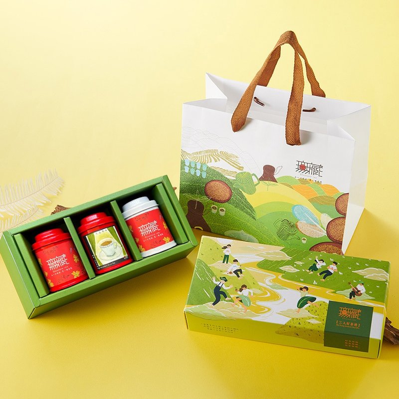 Charity Gift Box [Wuzang] Taiwan Tea Black Tea Three-in-One Small Tea Gift (Jinxuan Black Tea + Ruby Black Tea + Hongyunhong - ชา - อาหารสด หลากหลายสี