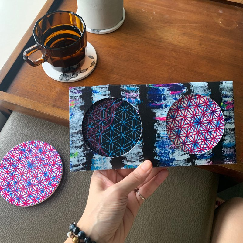 陶瓷藝術擺飾杯墊/生命之花 - 擺飾/家飾品 - 陶 多色