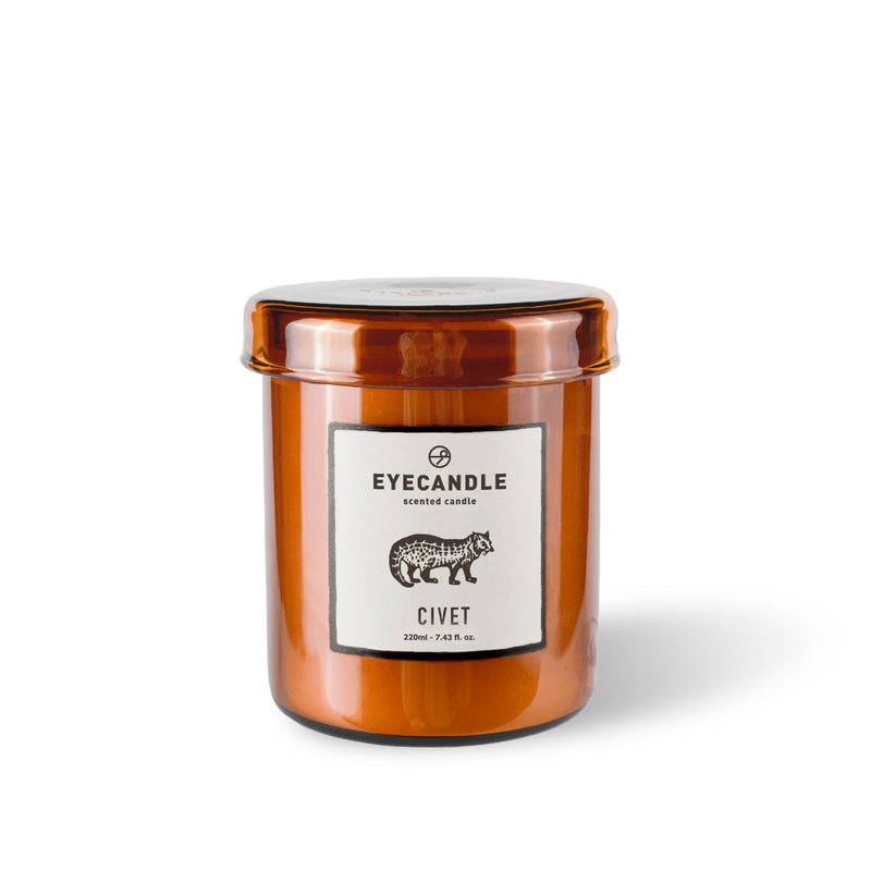 Brown Glass Scented Candle 240ml ( CIVET Civet Cat) - Out of print - Fragrances - Wax 