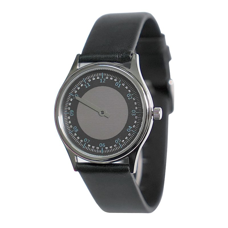 慢活手錶 單錶針 小數字 全球免運費 - 男裝錶/中性錶 - 其他金屬 黑色