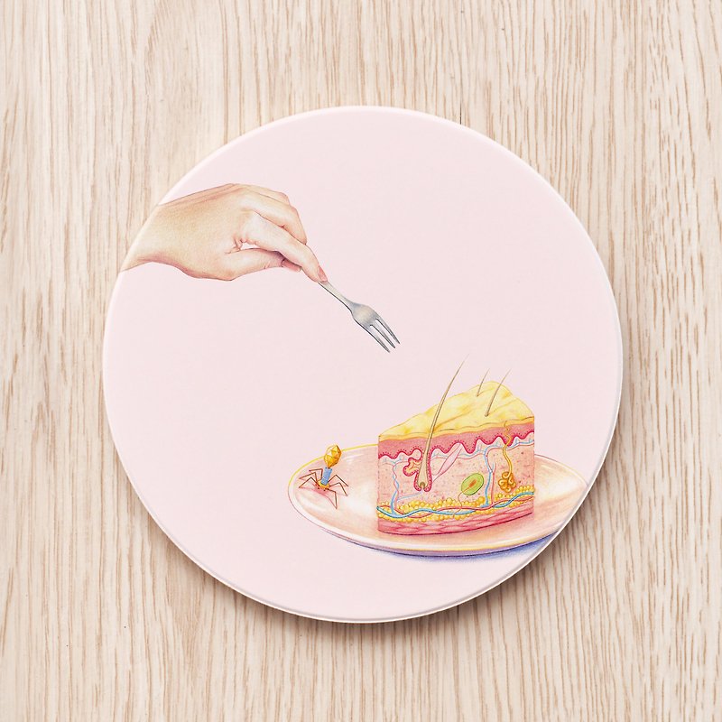 Skin cake ceramic coaster/doctor dermatologist nurse nurse nurse gift gift - Coasters - Pottery 