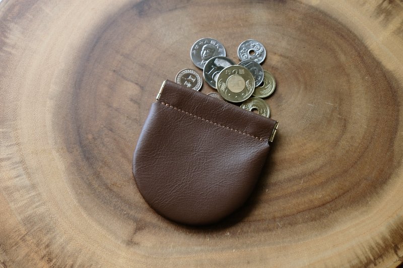 ADORE - Arch leather coin purse - Dark Brown - Coin Purses - Genuine Leather Brown