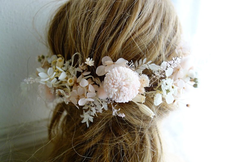 Fairy pink garland/bride headdress/new secret/birthday/flower gift - Hair Accessories - Plants & Flowers Pink