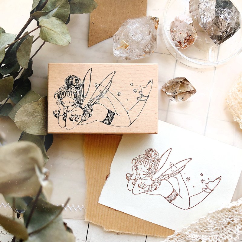 Afternoon Fairy - Birch Wood Stamp - Stamps & Stamp Pads - Wood Brown