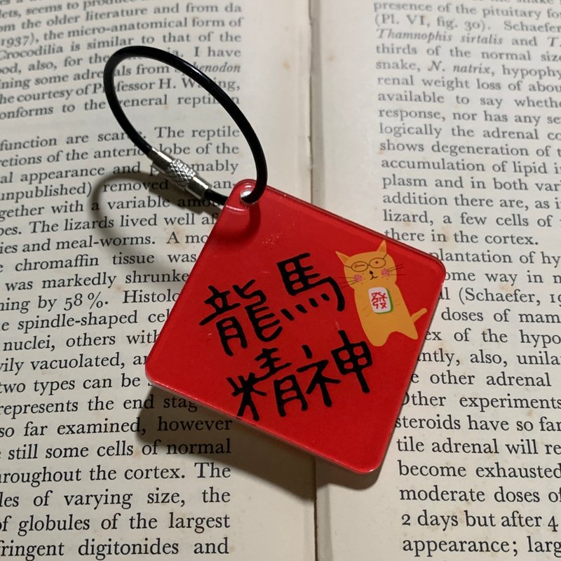 龍馬精神 - 龍年春聯斗方壓克力吊飾鑰匙圈掛飾 - 吊飾/掛飾 - 壓克力 黃色