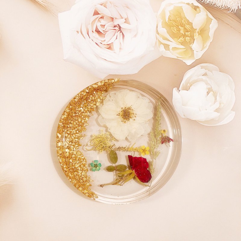 押花水果滴膠杯墊  飾品收納 托盤 - Best Wishes - 擺飾/家飾品 - 樹脂 透明