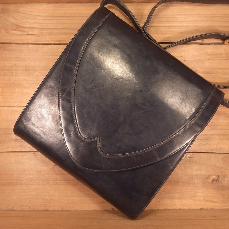 Old bone BALLY leather side backpack Vintage - กระเป๋าแมสเซนเจอร์ - หนังแท้ สีน้ำเงิน