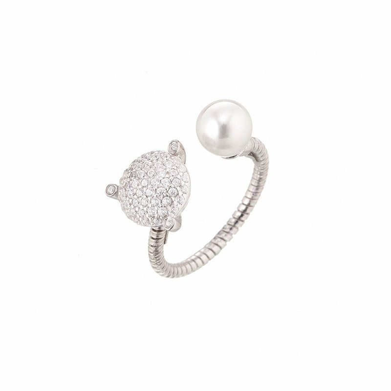 LUCIANO MILANO Brilliant Heart Sterling Silver Ring - แหวนทั่วไป - โลหะ สีเงิน