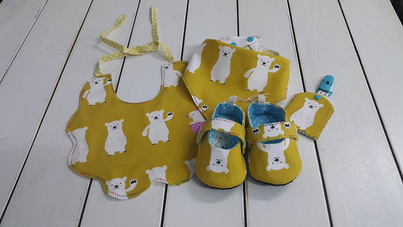 ホッキョクグマの赤ちゃん月ギフトボックス3 + 1個セット（12cm）[SET4170303] - 出産祝い用贈物 - コットン・麻 多色