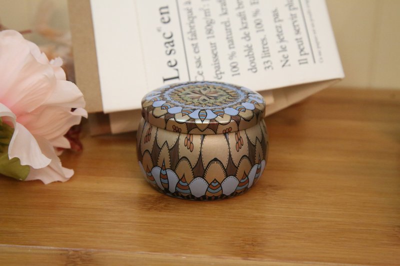 Mandala Essential Oil Soy Candle - Rosewood - Candles & Candle Holders - Wax Gold